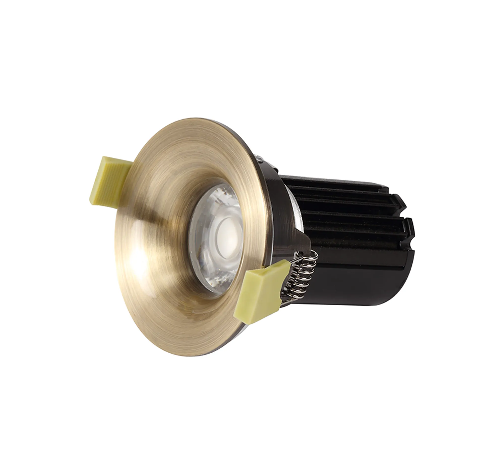 Bruve 12 Tridonic powered 12W 3000K 1200lm 36° LED Engine,300mA , CRI>90 LED Engine Antique Brass Fixed Round Recessed Downlight, Inner Glass cover, IP65 DM202496  Dlux Bruve 12 IP65